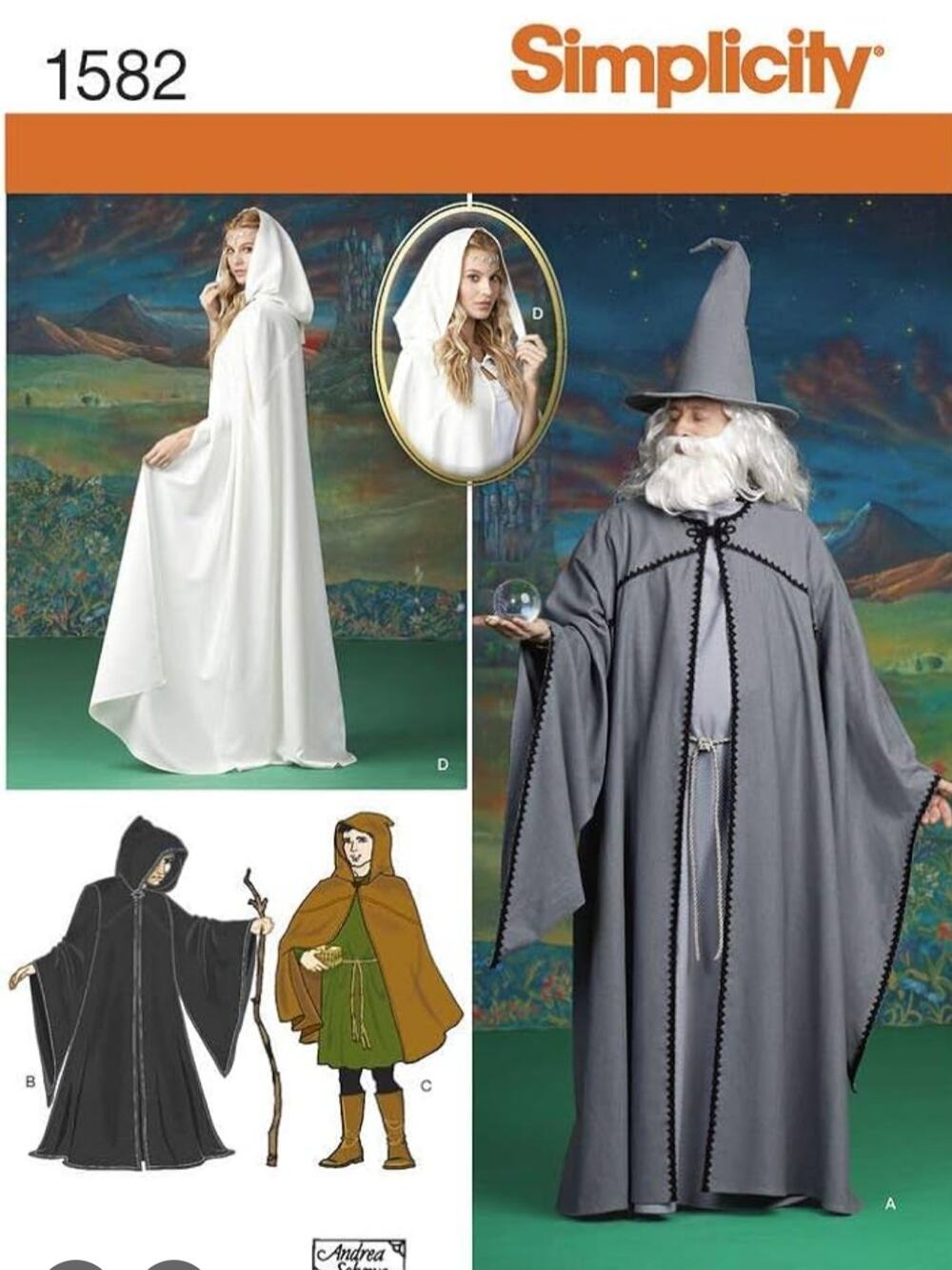 Simplicity wizard robe and goddess cape costume pattern / #1582